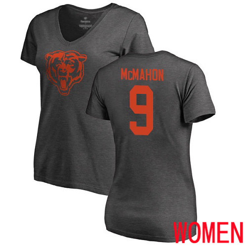Chicago Bears Ash Women Jim McMahon One Color NFL Football #9 T Shirt->chicago bears->NFL Jersey